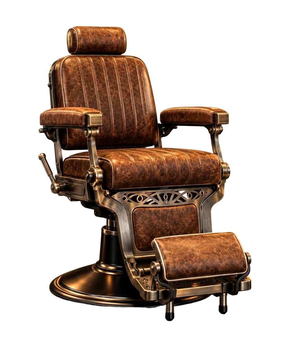 Fauteuil de barbier vintage en cuir